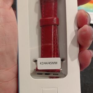 Red Leather Watch Band 42/44/45MM
